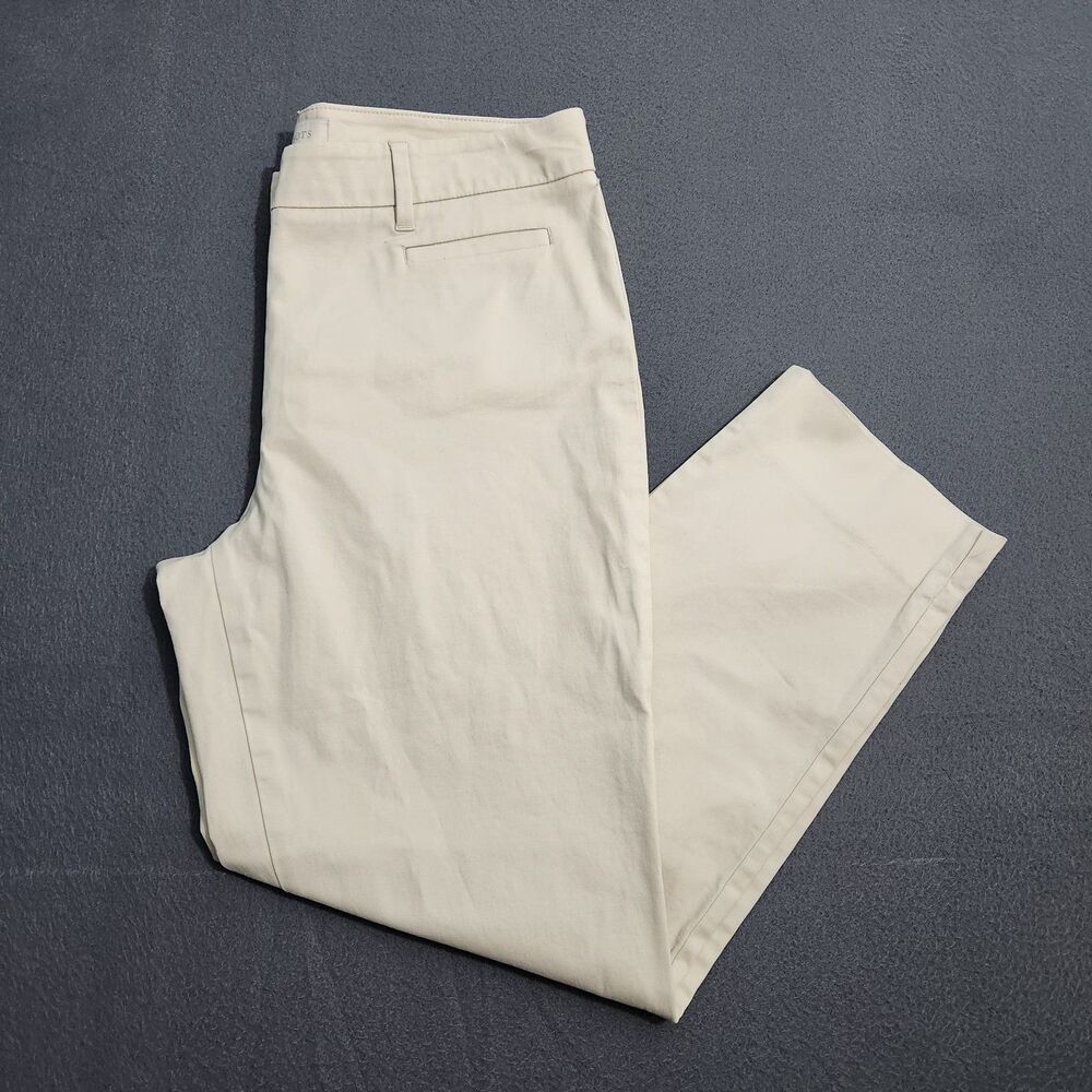 Talbots Women 6 Cream Mid Rise Ankle Chino Pants